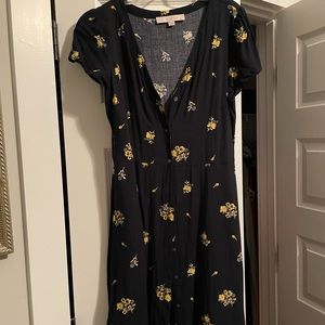 Loft navy/floral mini dress